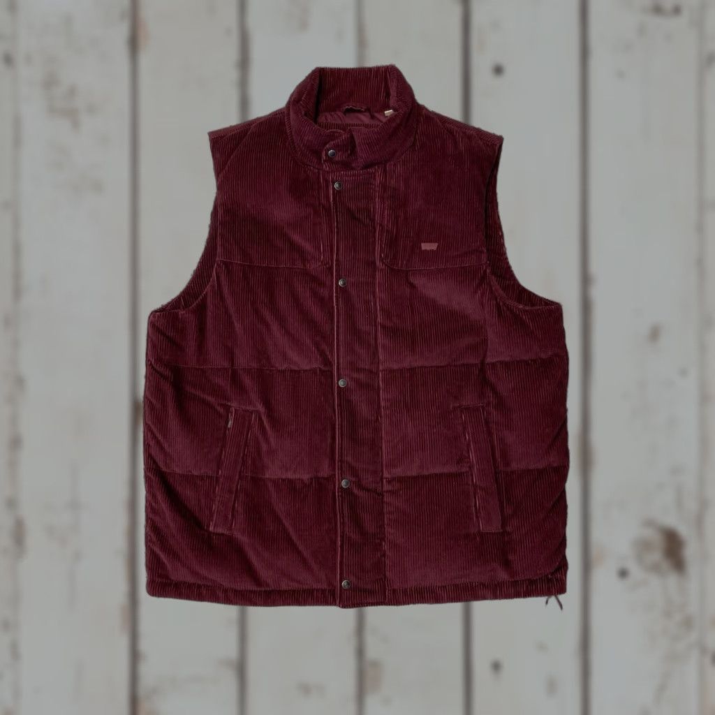 Levi's VINTAGE Levi's Puffer Vest Mens Medium Red Duck Down Corduroy Warm Insulated REGULAR Men Size US M / EU 48-50 / 2 - 1 Thumbnail