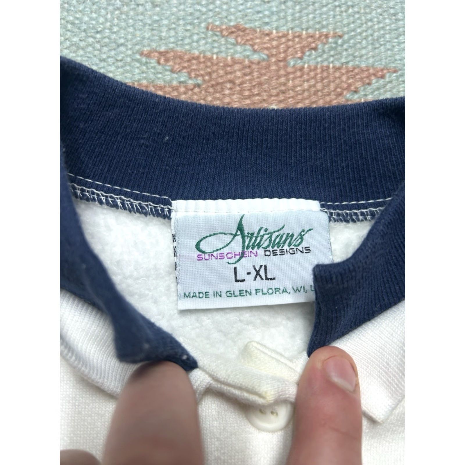 Vintage VINTAGE Cardigan Sweatshirt White 90s XL Men Size US XL / EU 56 / 4 - 6 Thumbnail