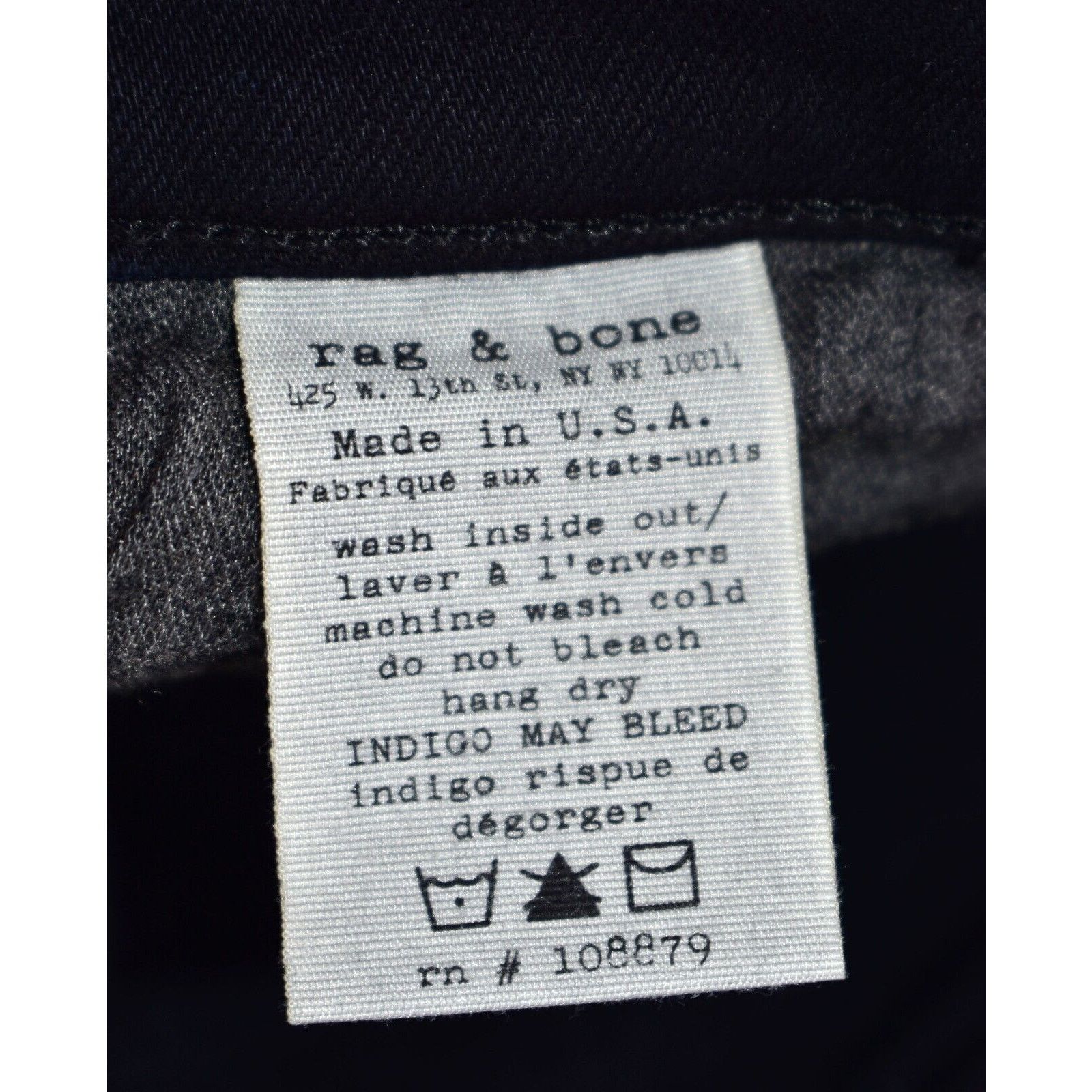 Rag & Bone RAG & BONE Black Ripped Stretch Slim Leg Jeans Size 28 $198 Size 28" / US 6 / IT 42 - 7 Thumbnail