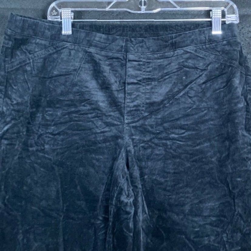 Velvet J Jill Womens Pants Black Pull On Mid Rise Velvet Straight Stretch Medium Tall Pants Size 24" / US 00 / IT 34 - 2 Thumbnail