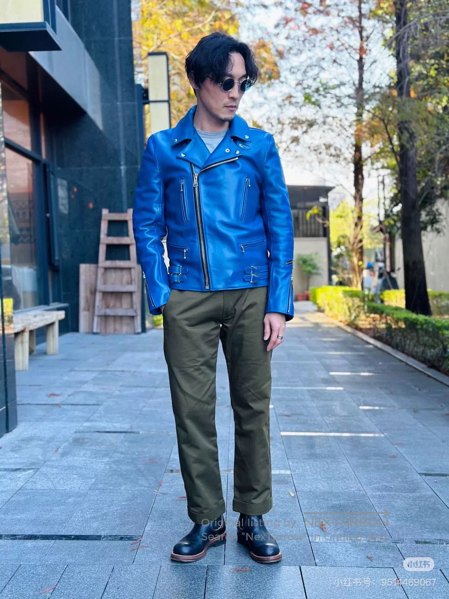 Lewis Leathers Lewis Leathers 391T Blue Leather Jacket. Size US M / EU 48-50 / 2 - 3 Thumbnail