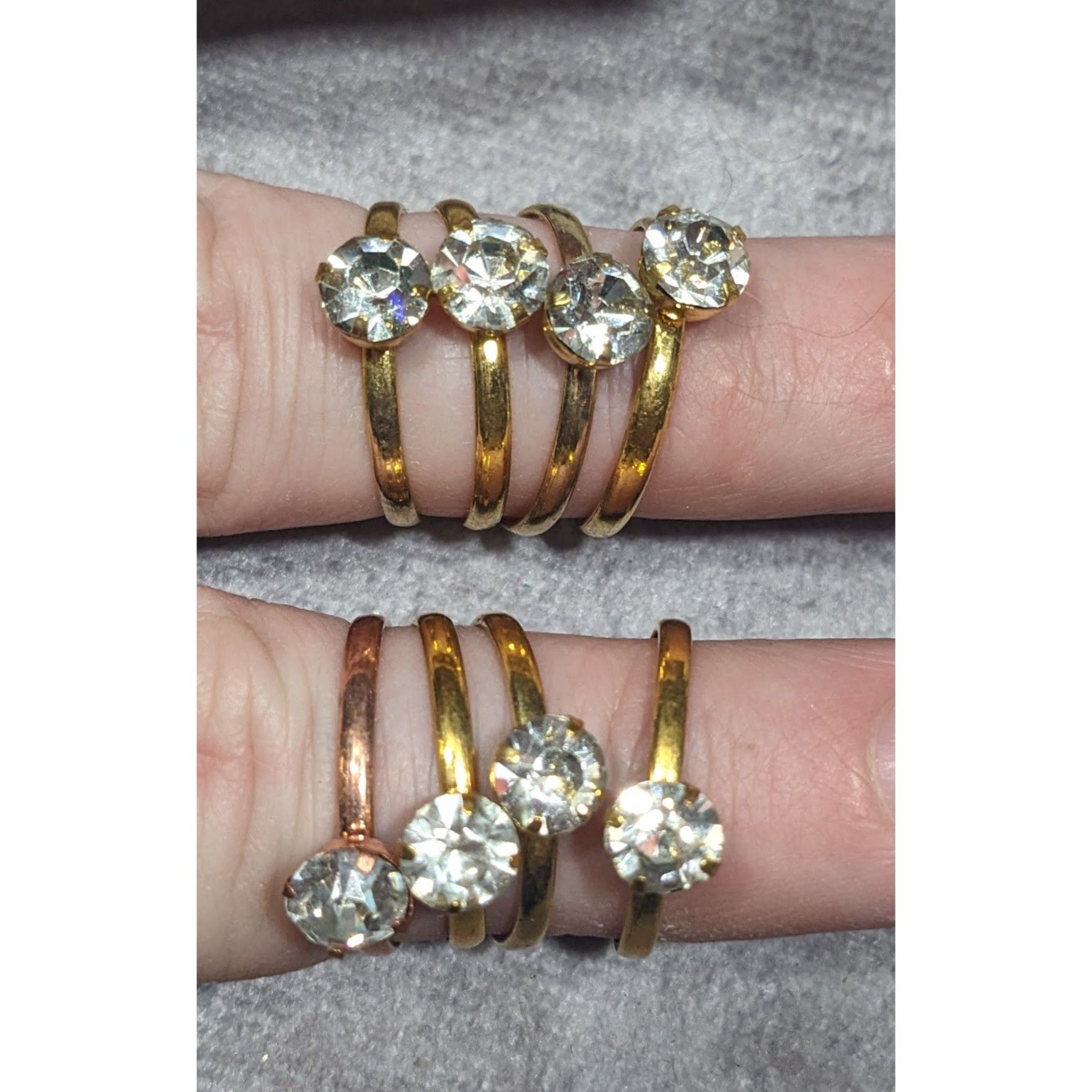 Other Casual Adjustable Large Rhinestone Gemmed Rings (8) Size ONE SIZE - 4 Thumbnail