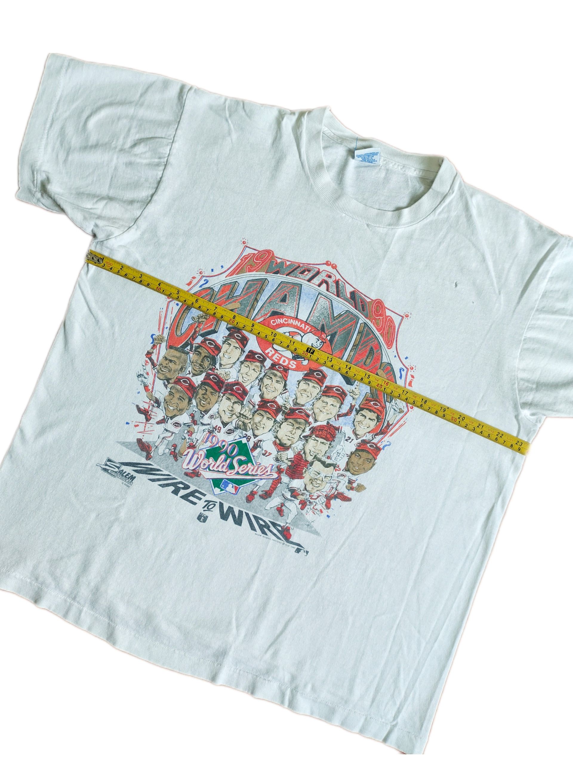 MLB × Salem Sportswear × Vintage Vintage Cincinnati Reds"Wire to Wire" 90s Caricature T-Shirt Size US XL / EU 56 / 4 - 12 Thumbnail