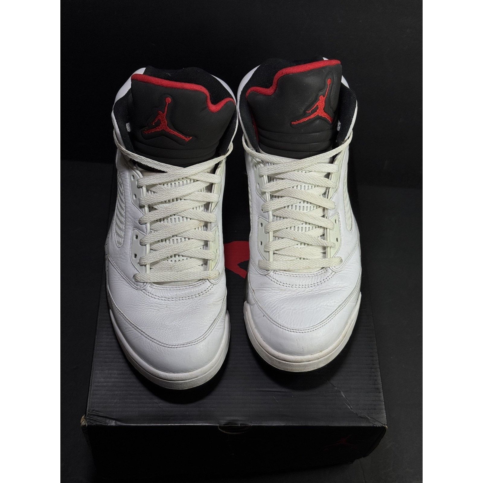 Nike Nike Air Jordan 5 Retro White Cement Mens 12 White Black Size US 12 / EU 45 - 6 Thumbnail