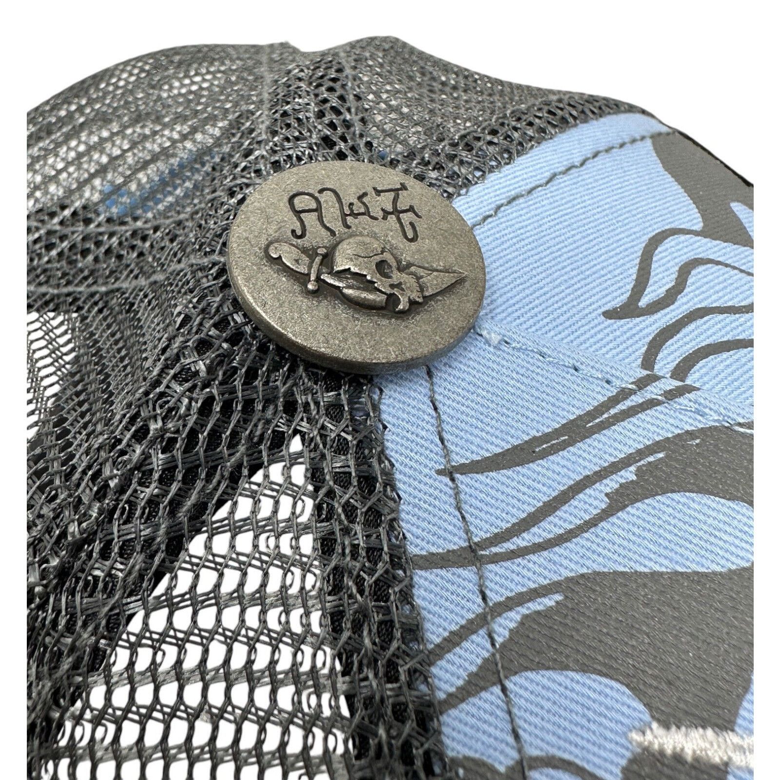 Ed Hardy Ed Hardy Trucker Hat Embroidered Tattoo Eagle Skull Blue Cap Size ONE SIZE - 5 Thumbnail