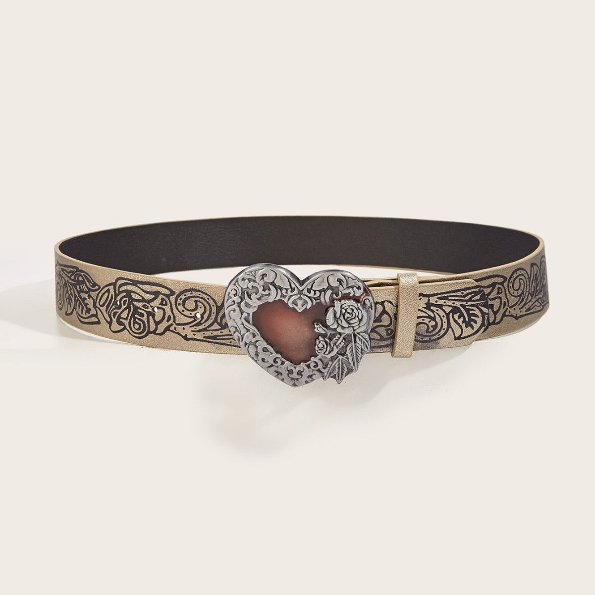 Other Classic Style Heart Shape Pu Leather Belt Size ONE SIZE - 3 Thumbnail
