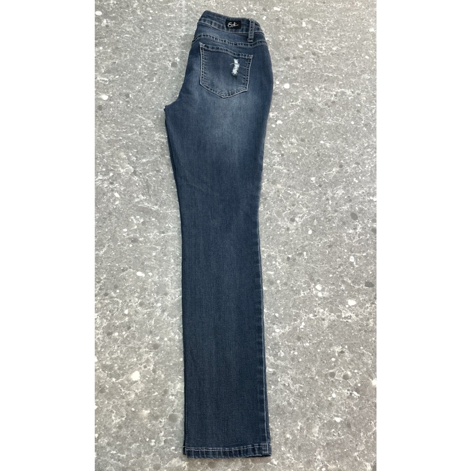 Vintage Earl Jeans Skinny Jeans Medium Wash Low Rise Stretch Denim 5-Pocket Zip 26x29 Regular Women US Flag Theme Size 27" / US 4 / IT 40 - 4 Thumbnail