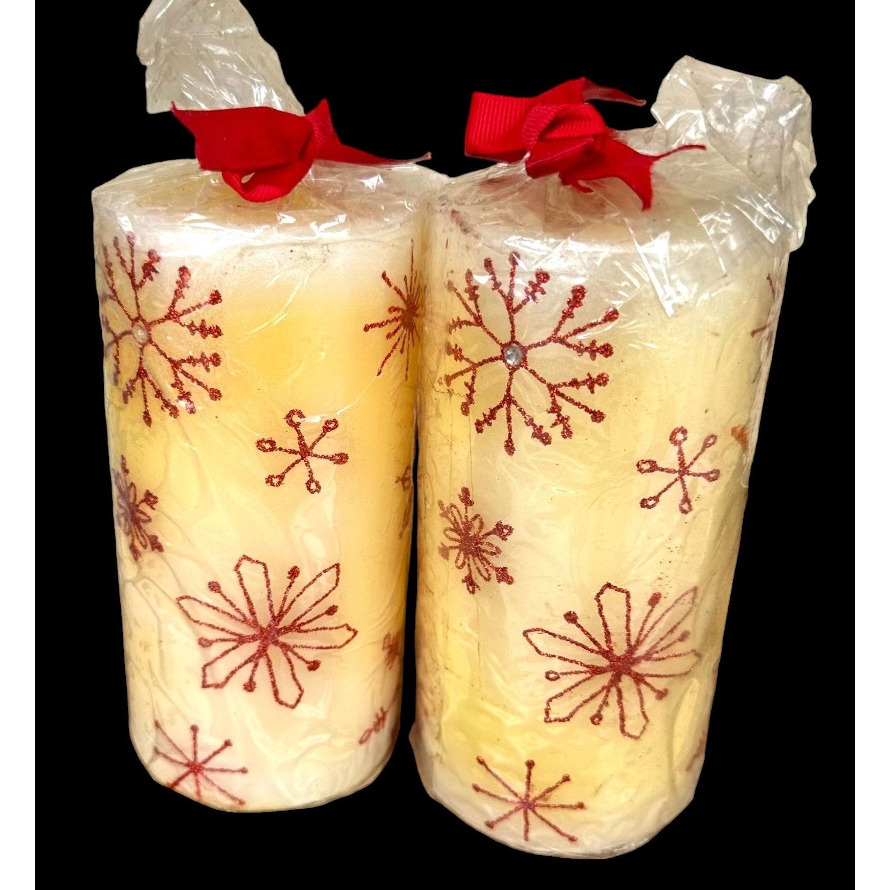 Vintage VTG NWT Christmas Snowflake Pillar Candle Kohl's Wax Embosse Size ONE SIZE - 10 Thumbnail