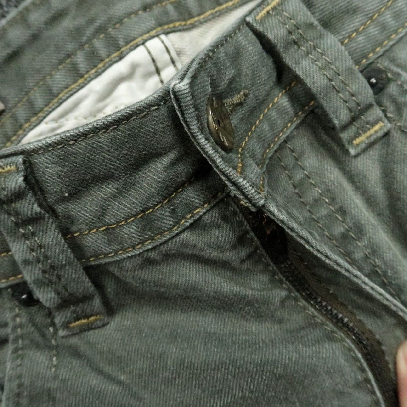 Diesel Diesel Jeans Slim 5-Pocket Denim Mens 29x32 Olive Green Thavar Skinny Regular Inseam 32 Size US 29 - 4 Thumbnail