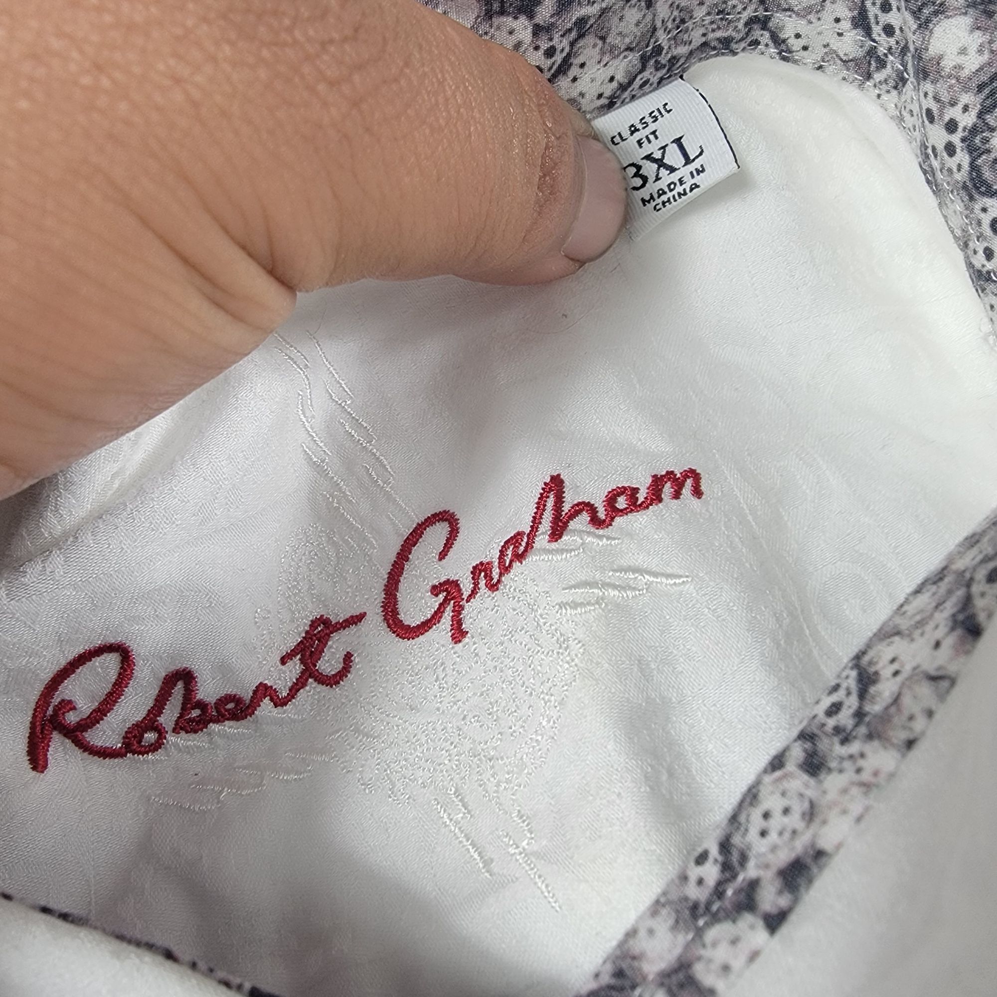 Robert Graham Robert Graham Mens 3XL Classic Fit White Button Down Shirt L Size US XXL / EU 58 / 5 - 3 Thumbnail
