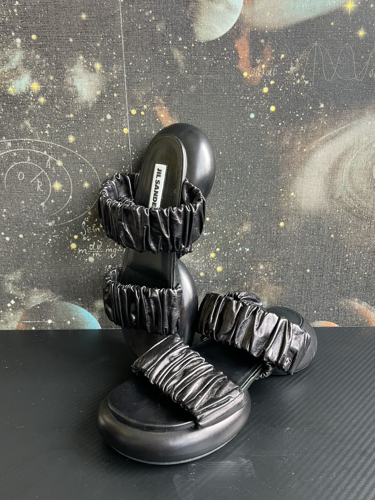 Jil Sander JIL SANDER Chimera Green Leather Mules | Grailed