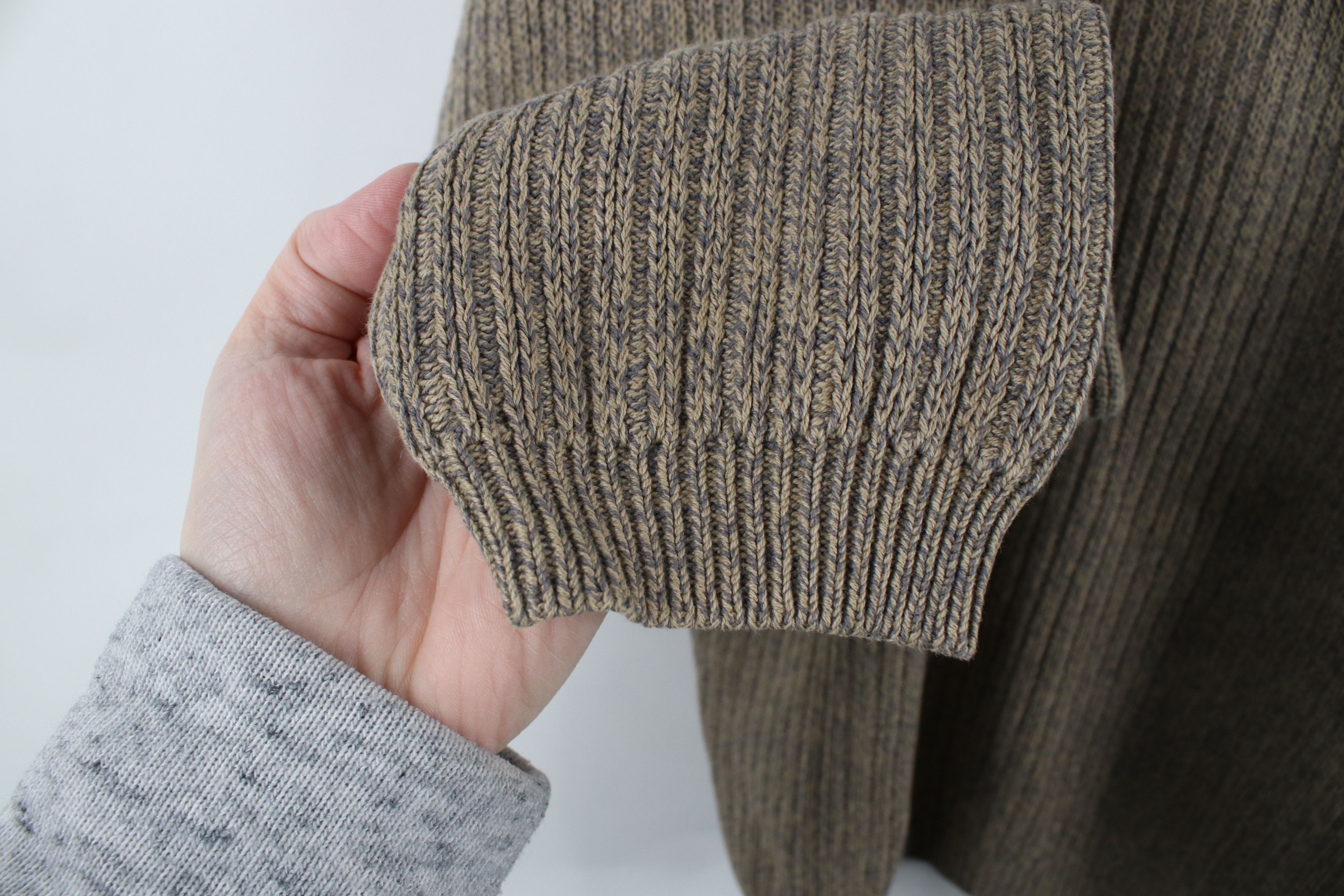 Eddie Bauer × Vintage Vintage 90s Eddie Bauer Ribbed Knit Pullover Sweater Beige Size US XL / EU 56 / 4 - 6 Thumbnail