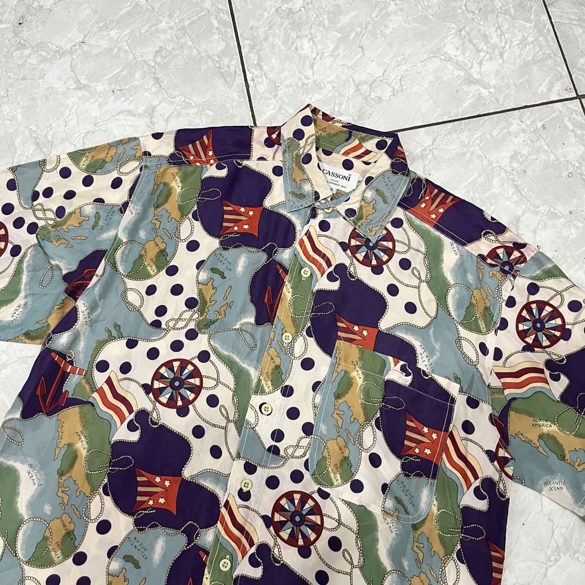 Kapital DELETE TODAY‼️Cassoni Italy Silk Shirt Nautical Vintage Size US S / EU 44-46 / 1 - 3 Thumbnail