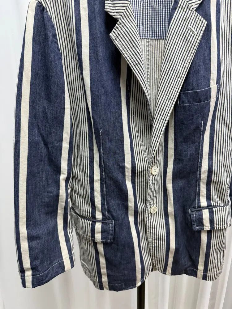Comme des Garcons Comme Des Garcons Homme Stripes Denim Blazer Jacket-2507 Size US M / EU 48-50 / 2 - 2 Thumbnail