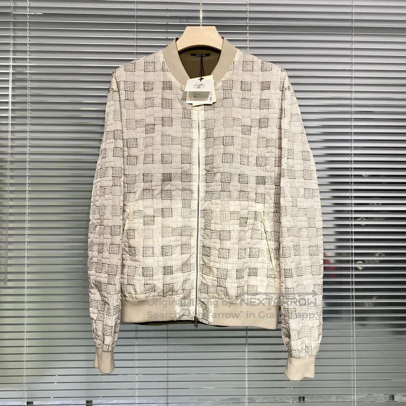 Hermes Hermes Bubble grid pattern, nylon blend, ribbed collar, re Size US L / EU 52-54 / 3 - 1 Thumbnail