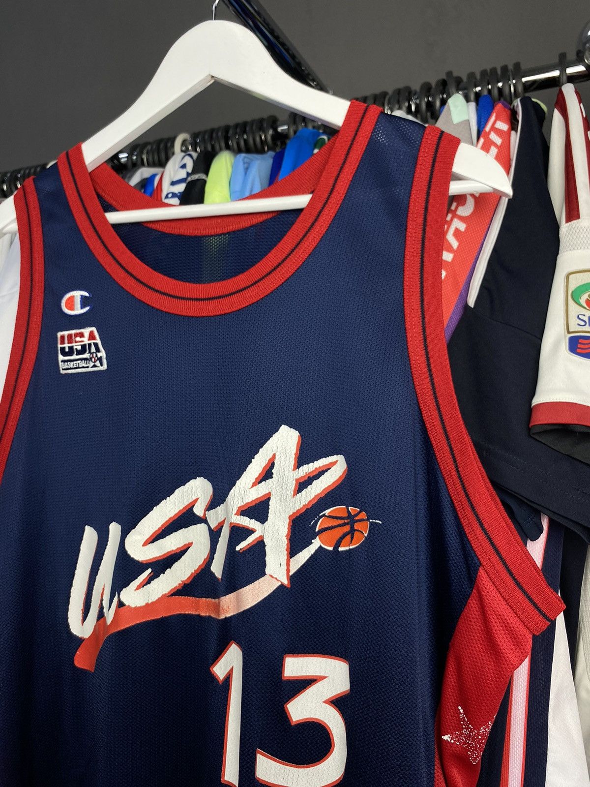 Champion Vtg 90s Champion Team USA Shaquille O'Neil #13 Jersey NBA Size US M / EU 48-50 / 2 - 4 Thumbnail