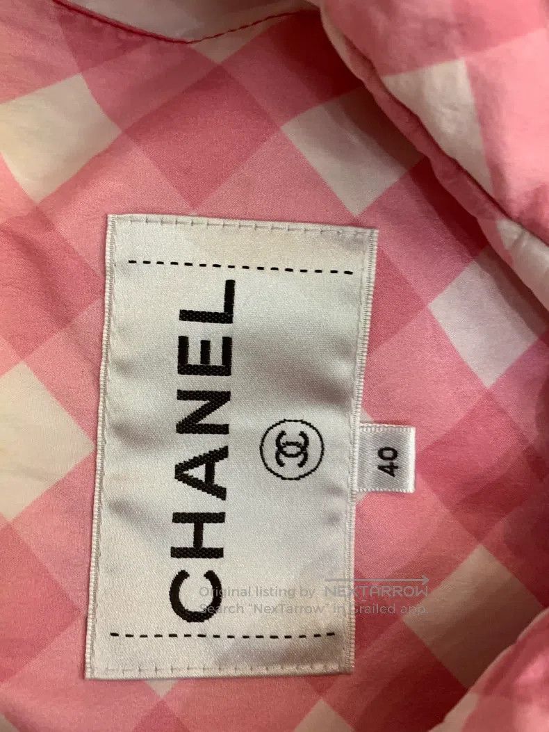 Chanel Chanel Pink plaid logo jacket Size S / US 4 / IT 40 - 4 Thumbnail