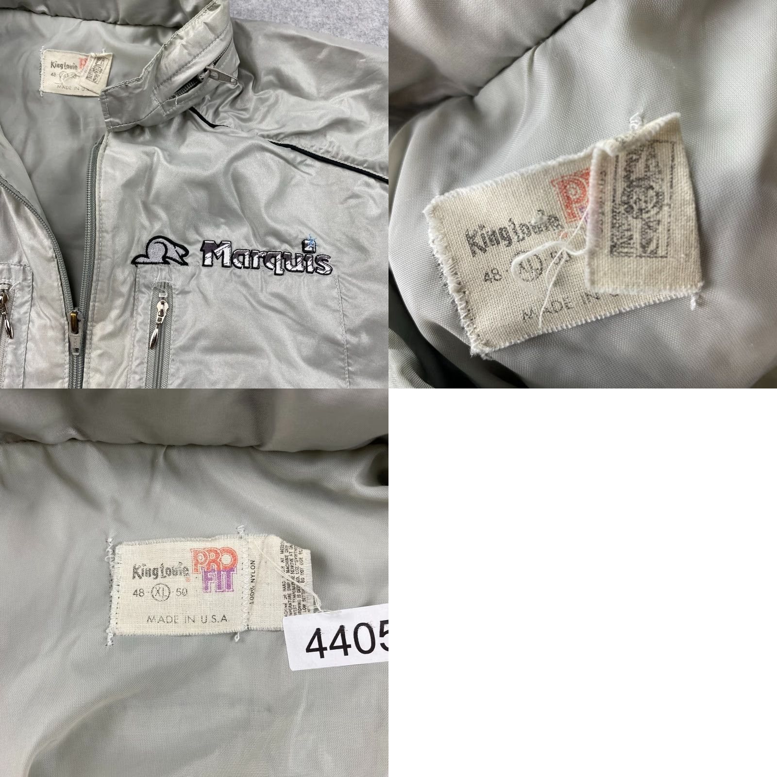 Vintage VINTAGE King Louie Pro Fit Bomber Jacket Mens XL Gray Full Zip Nylon Pockets USA Size US XL / EU 56 / 4 - 9 Thumbnail