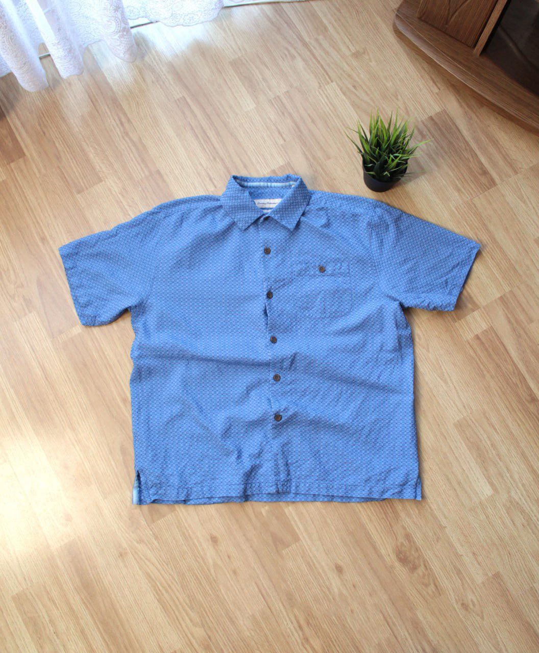 Tommy Bahama 🔥 Tommy Bahama Original Fit Silk Cotton Button Shirt Blue Size US L / EU 52-54 / 3 - 2 Thumbnail