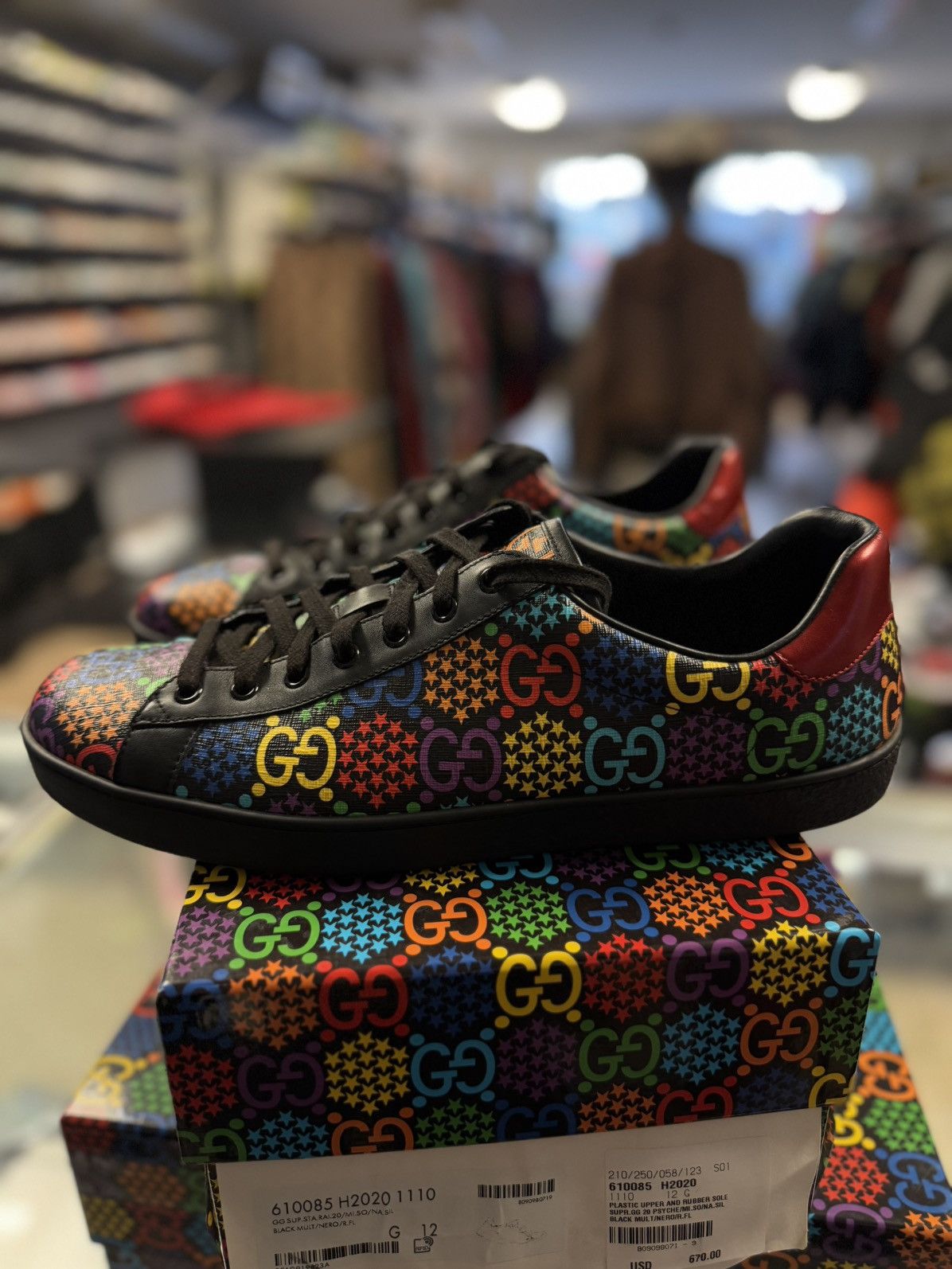 Gucci 12G/12.5US - Gucci Sneakers Star Blended Fabrics Size US 12.5 / EU 45-46 - 1 Thumbnail