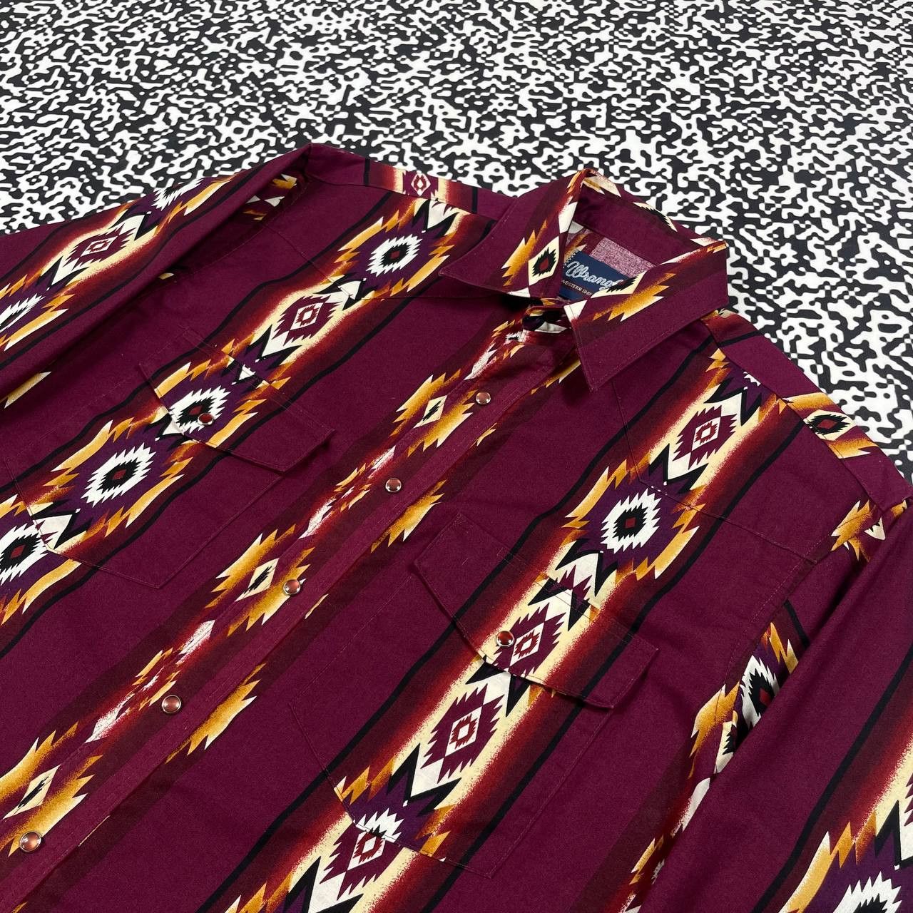 Vintage Vintage 90s Wrangler Western Aztec Shirt Rare Retro Style Size US M / EU 48-50 / 2 - 6 Thumbnail