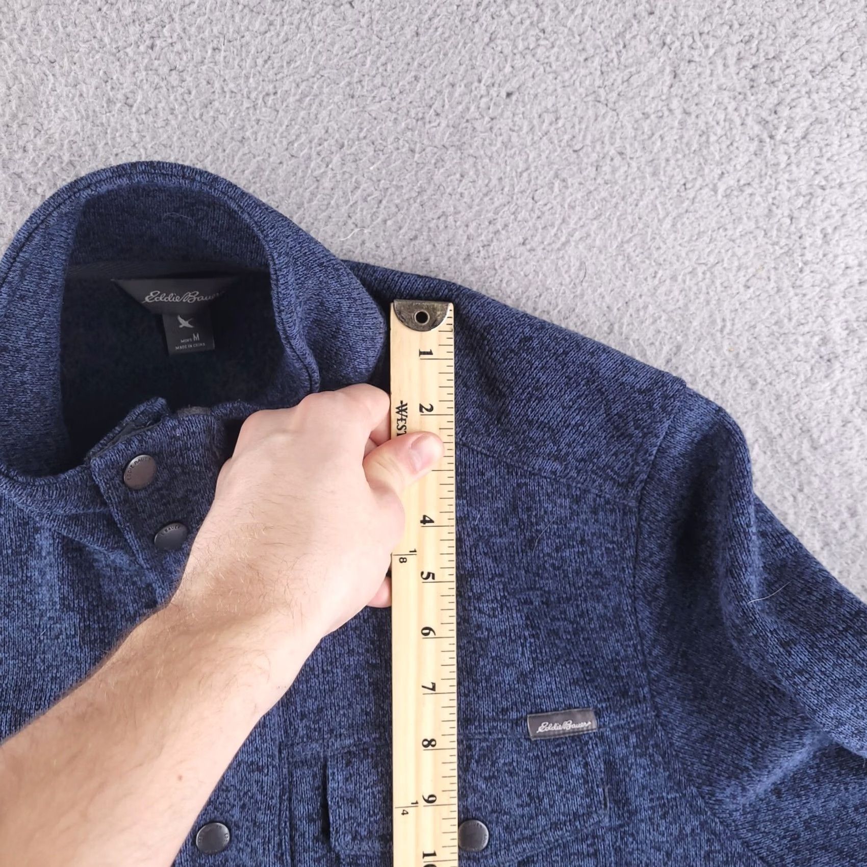 Eddie Bauer Eddie Bauer Sweater Mens M Blue Camp Pocket Fleece Pullover - Collared, Regular Size, Good Condition, Pockets, Blue, M, Men Size US M / EU 48-50 / 2 - 7 Thumbnail