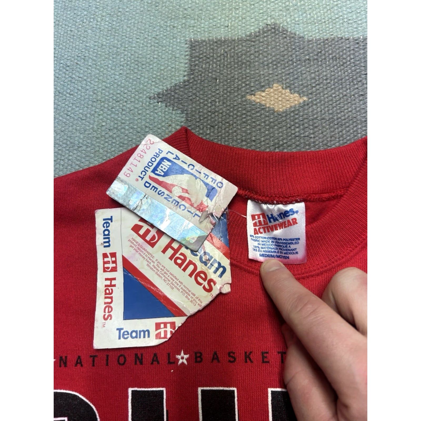 Hanes VINTAGE 90s Chicago Bulls Sweat Suit Sweatshirt Sweatpants NWT Medium Hanes Mens Red Size US M / EU 48-50 / 2 - 3 Thumbnail