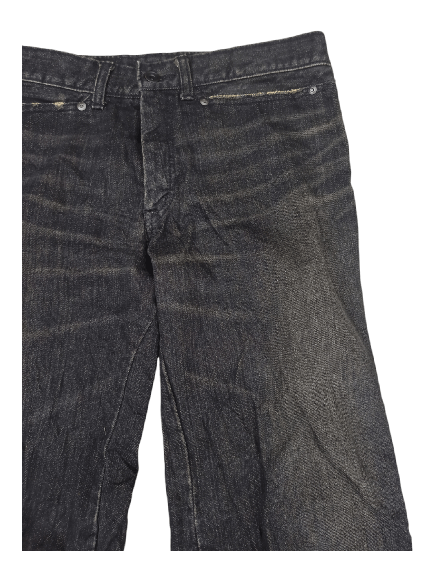 Japanese Brand Japanese Black Denim Lace Up Zipper Flared Jeans Size US 31 - 10 Thumbnail