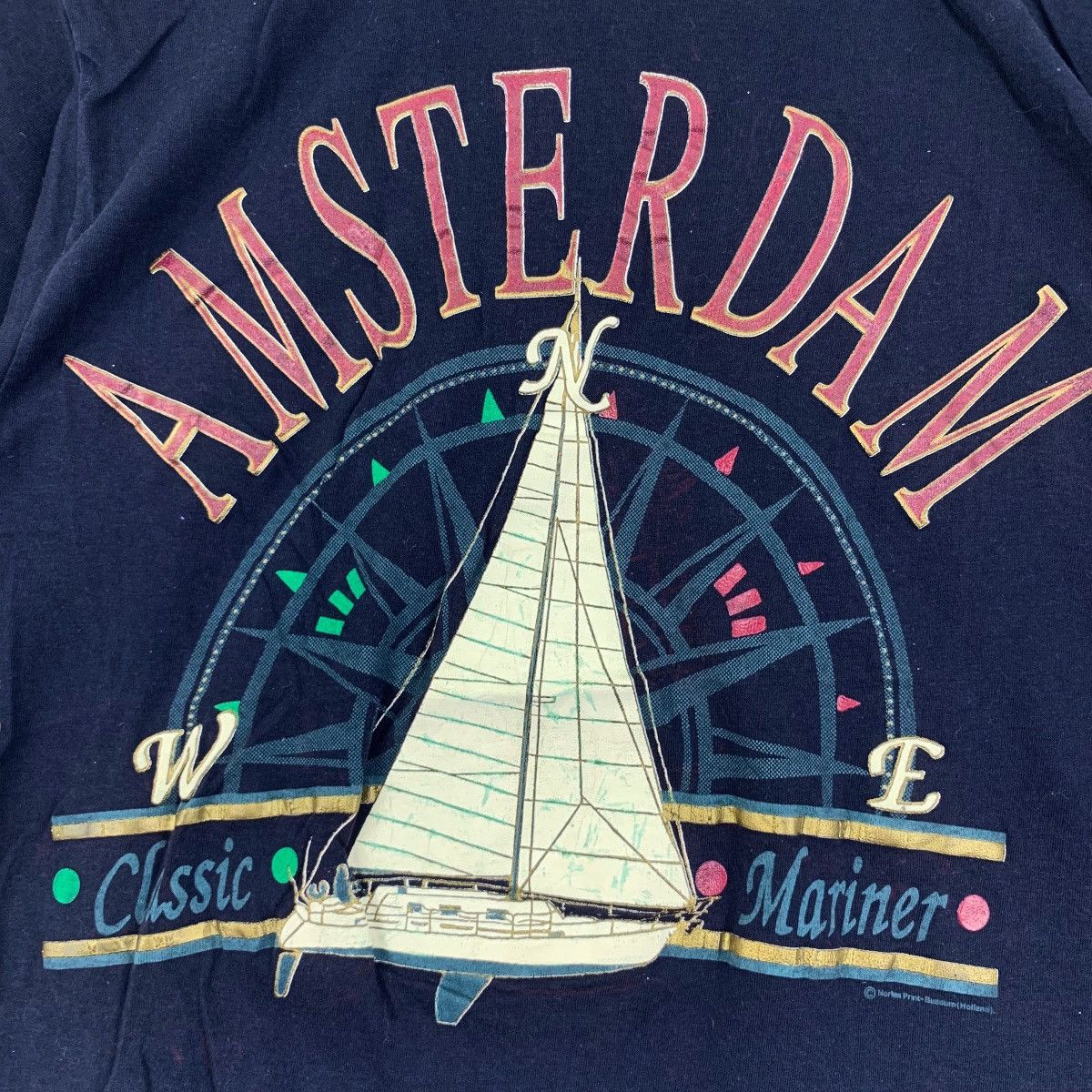 Vintage Vintage 90’ AMSTERDAM CLASSIC MARINERS Art Tee Shirt Size US S / EU 44-46 / 1 - 3 Thumbnail