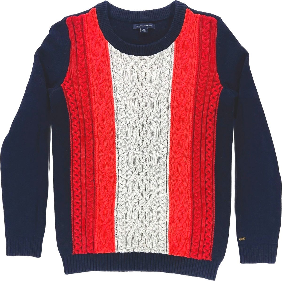 Tommy Hilfiger Tommy Hilfiger Cable Knit Crewneck Sweater 100% Cotton Sz S Size S / US 4 / IT 40 - 1 Thumbnail