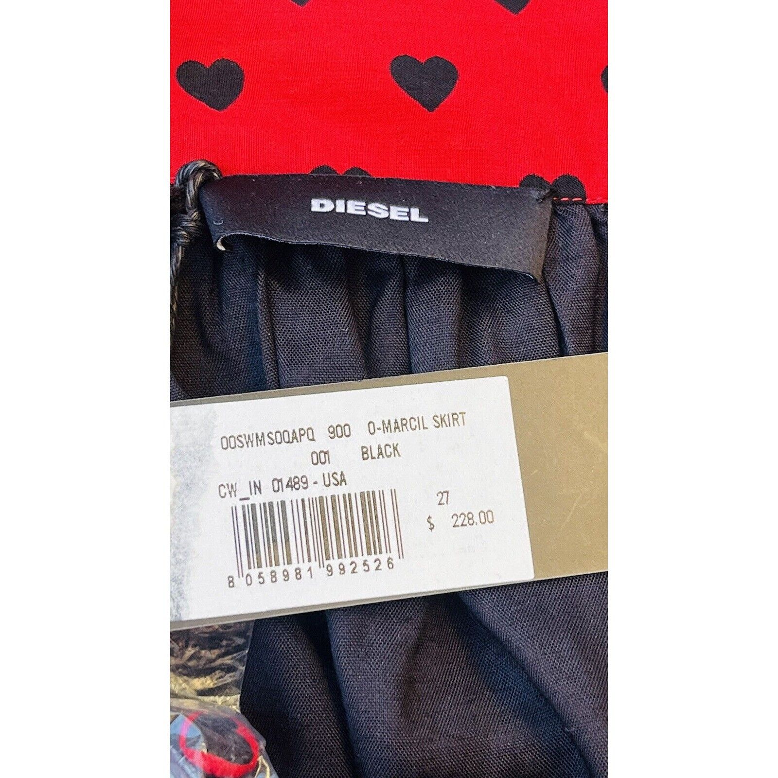 Diesel Diesel Women's 0-MARCIL Skirt Hearts & Polka Dots Print Pock Size 27" / US 4 / IT 40 - 3 Thumbnail