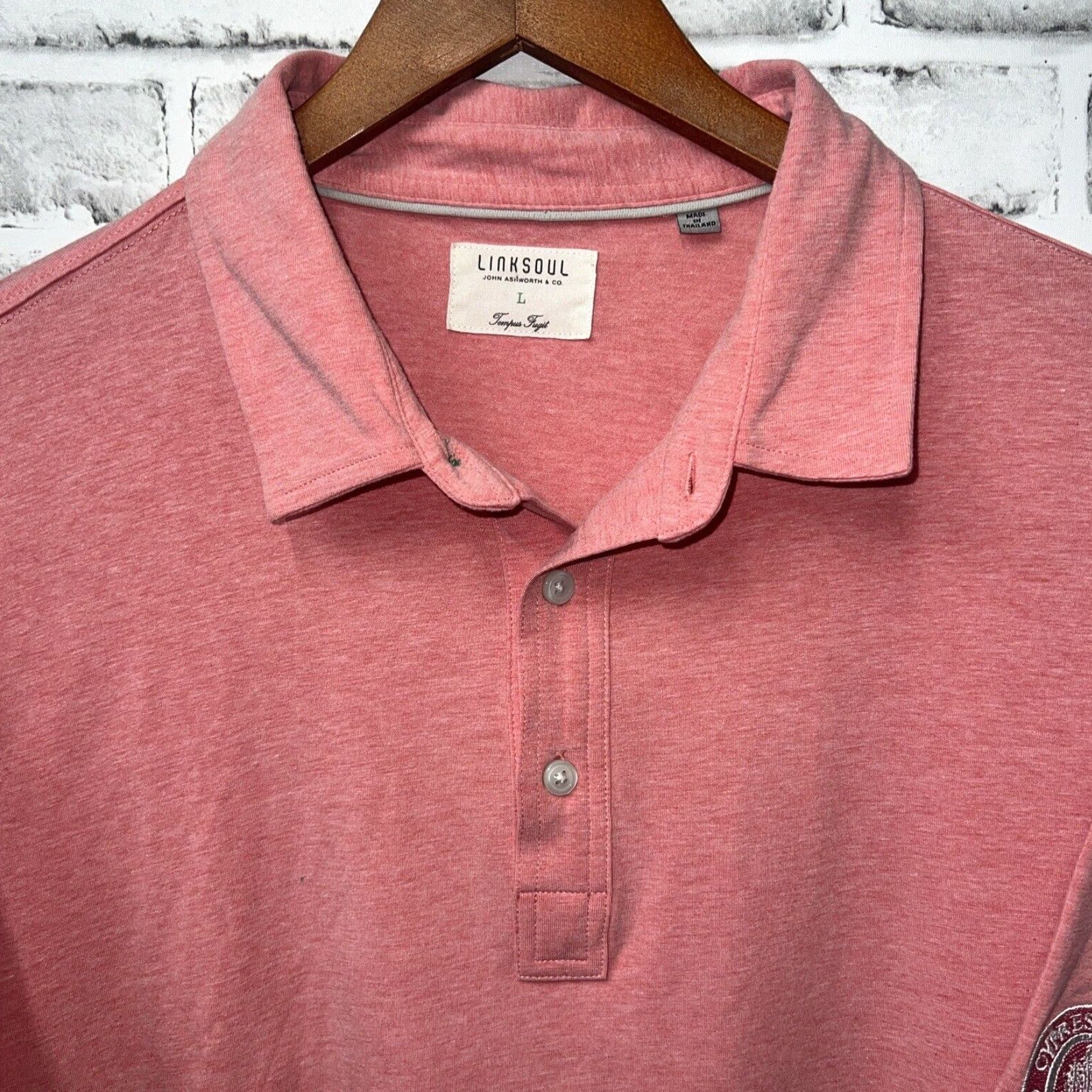 Vintage Linksoul Polo Shirt Mens Size Large Pink Size US L / EU 52-54 / 3 - 3 Thumbnail
