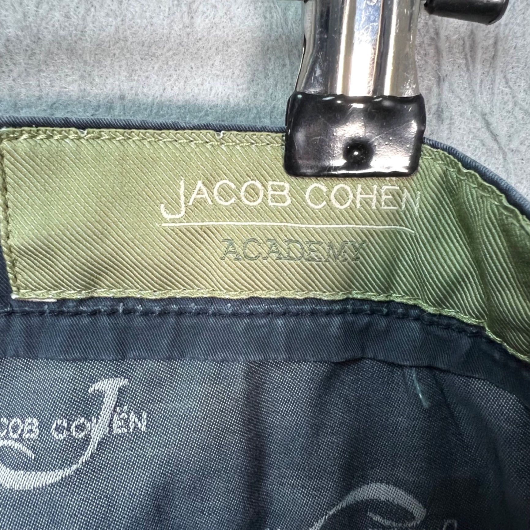 Jacob Cohen Jacob Cohen Academy Mens Chino Pants Slim 33 x 28 Blue Stretch Cotton 5-Pocket Denim/Khaki Style (Inseam 30) Regular Size 33 Mens Size US 33 - 3 Thumbnail
