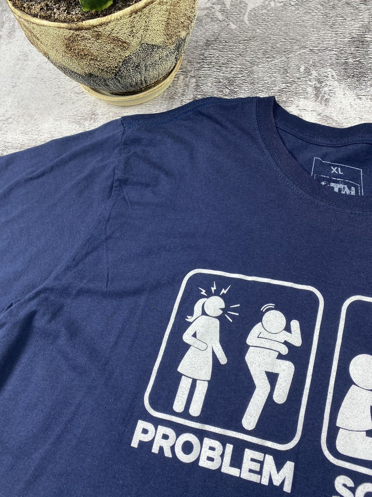 Vintage Humor Problem / Solved Women / Fishing Mem Rare T Shirt Size US XL / EU 56 / 4 - 4 Thumbnail