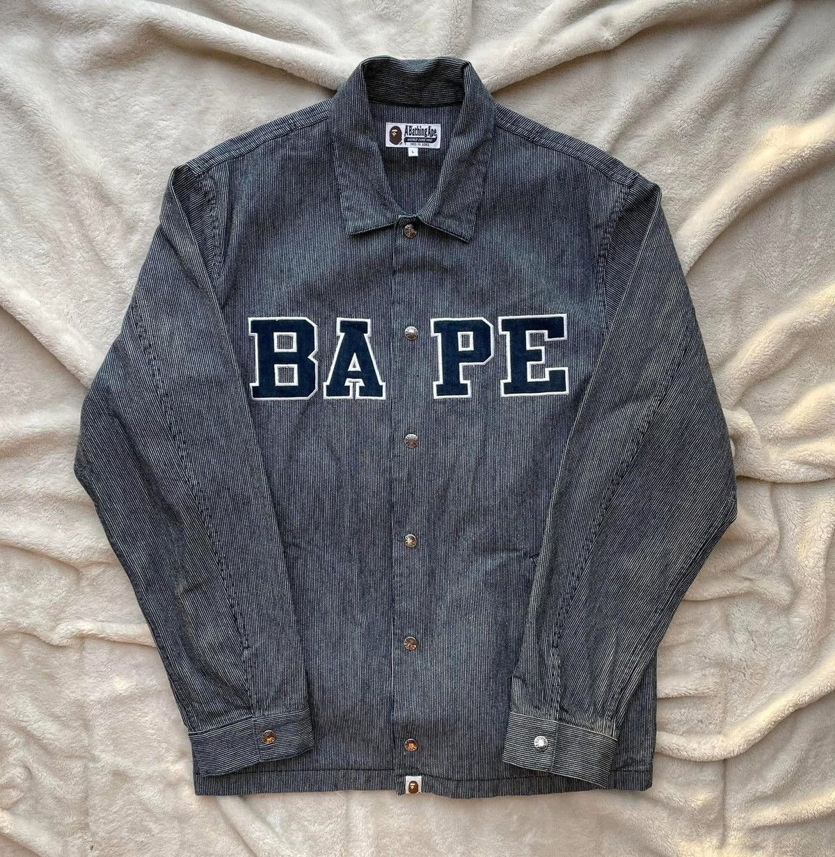 Bape Bape Denim Coach Jacket Size US L / EU 52-54 / 3 - 1 Thumbnail