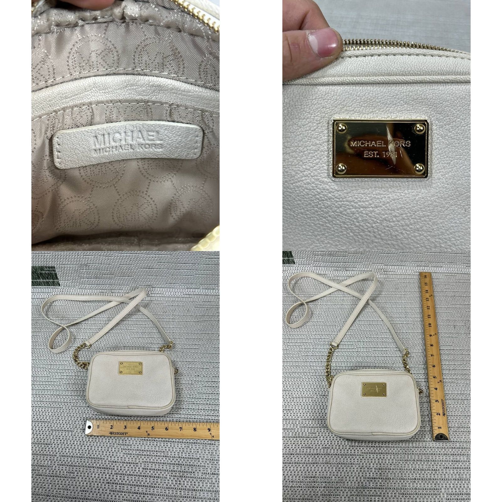 Michael Kors Michael Kors Hamilton White Leather Crossbody Bag Small Inner Pockets Vintage No Ladies Womens Bag Size ONE SIZE - 8 Thumbnail