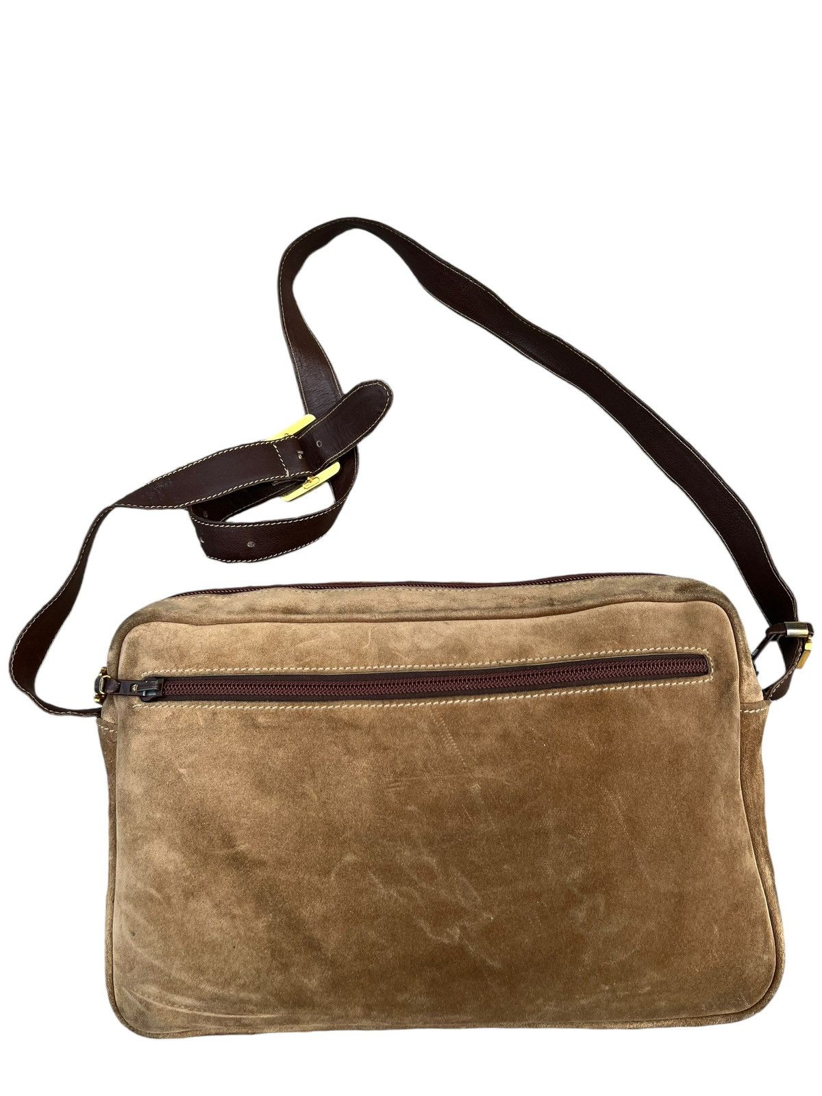 Leather Vintage 80s LOEWE Patina Distress Scratch Suede Leather Bag Size ONE SIZE - 8 Thumbnail