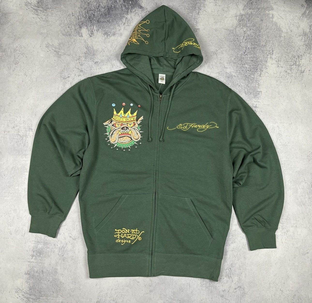 Ed Hardy Vintage Ed Hardy hoodie Dog big logo size XXL green Size US XXL / EU 58 / 5 - 8 Thumbnail