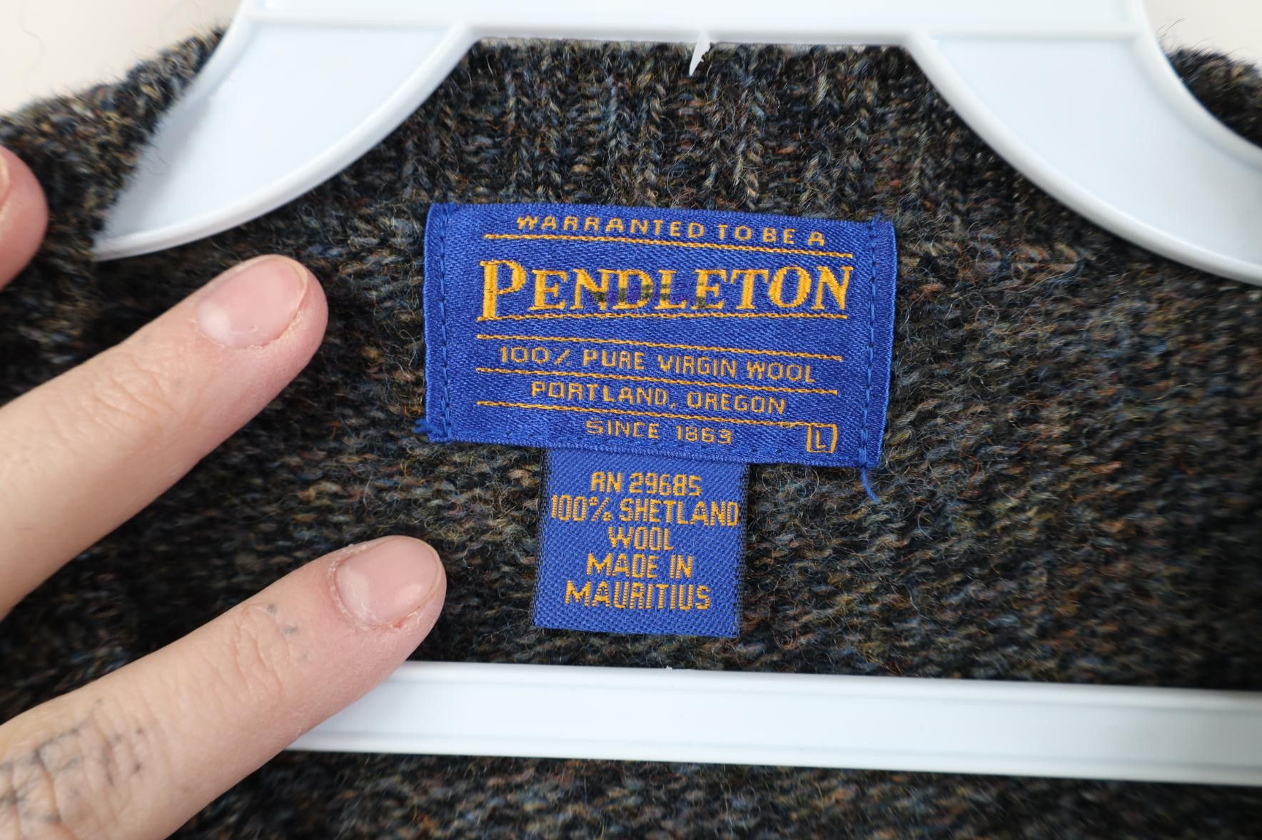 Pendleton Vintage 90s Pendleton Rainbow Shetland Wool Knit Sweater Size US L / EU 52-54 / 3 - 4 Thumbnail