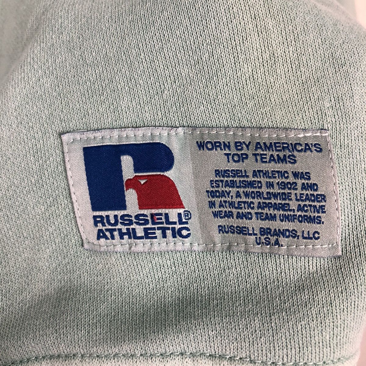 Japanese Brand Vintage Russell Athletic Green Sweatshirt FadedWash Crewneck Size US M / EU 48-50 / 2 - 13 Thumbnail