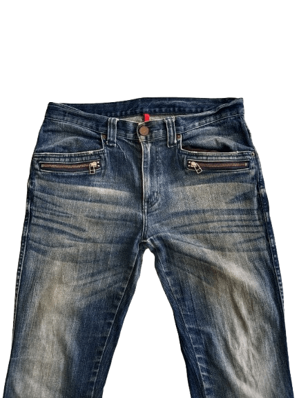 Uniqlo UNIQLO Blue Denim Zipper Pocket Japanese Brand Size US 33 - 3 Thumbnail