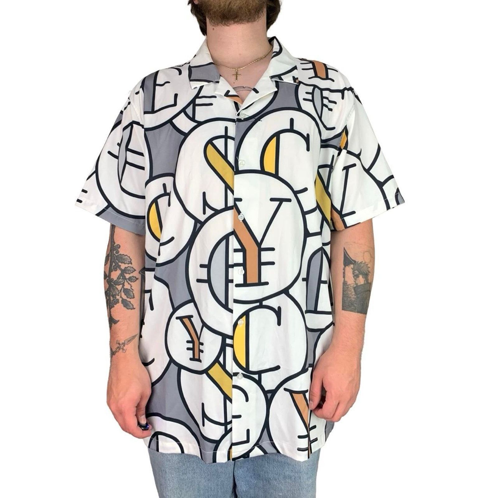Japanese Brand × Vintage Vintage Y2K Brooklyn State Graphic Button Up Shirt Size US XXL / EU 58 / 5 - 1 Thumbnail