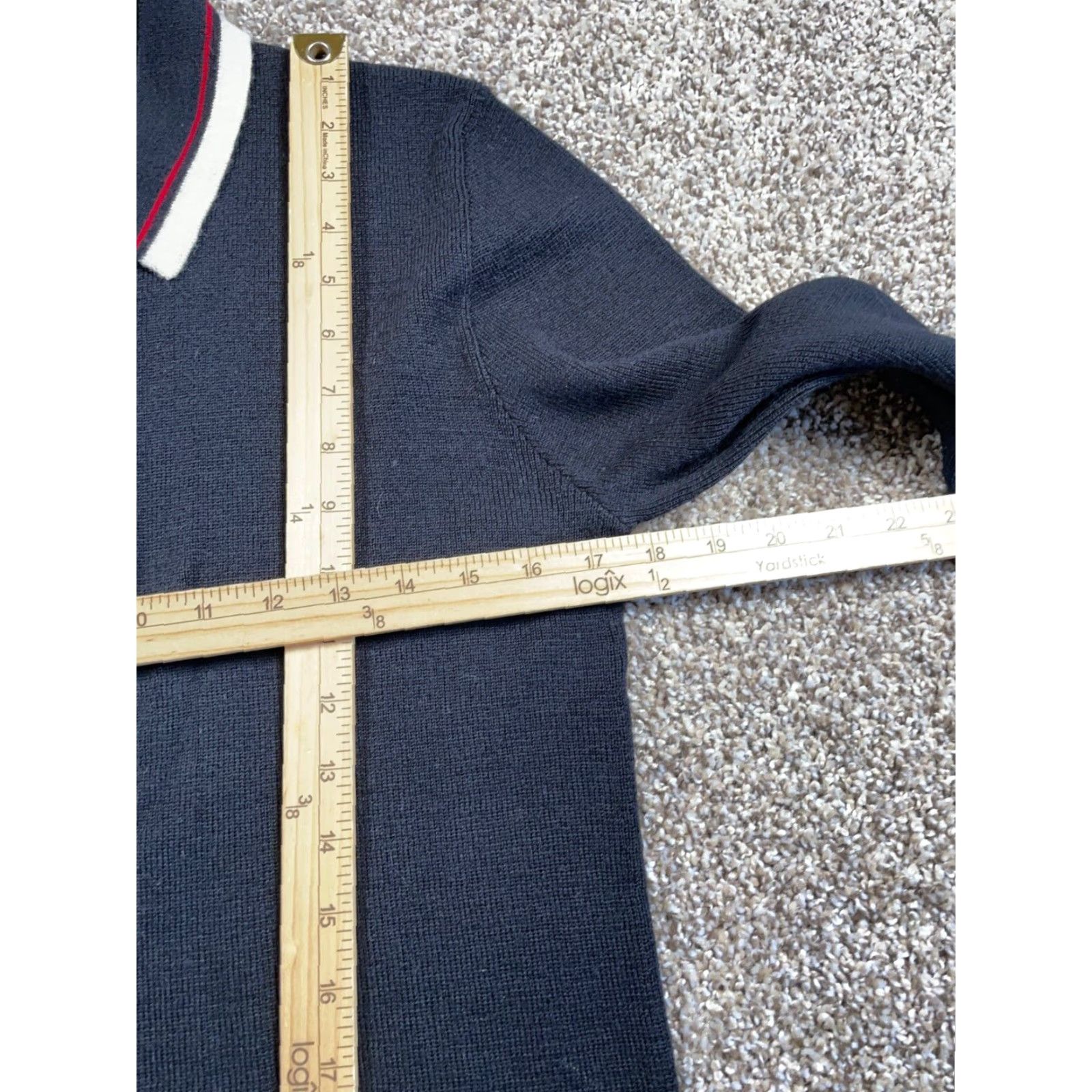 Vintage WOMENS Vintage Black Red White Trim Lightweight Wool Blend 1/4 Zip Sweater Large Preppy Retro Size L / US 10 / IT 46 - 6 Thumbnail