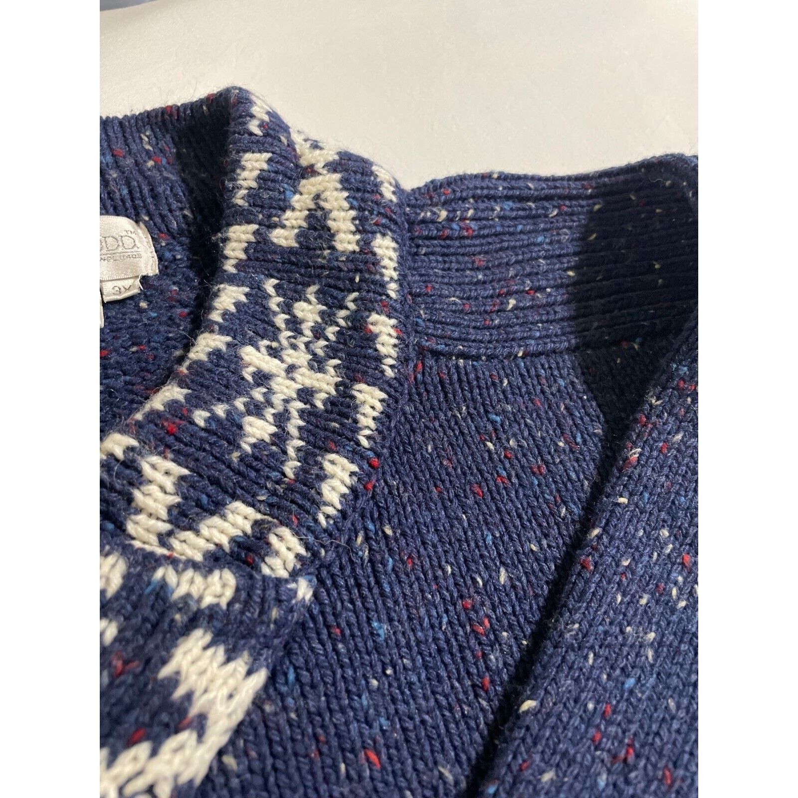 Other Justine Todd · 3X · V-Neck Blue Tweed Wool Blend Sweater Size 3XL / US 20-22 - 7 Thumbnail