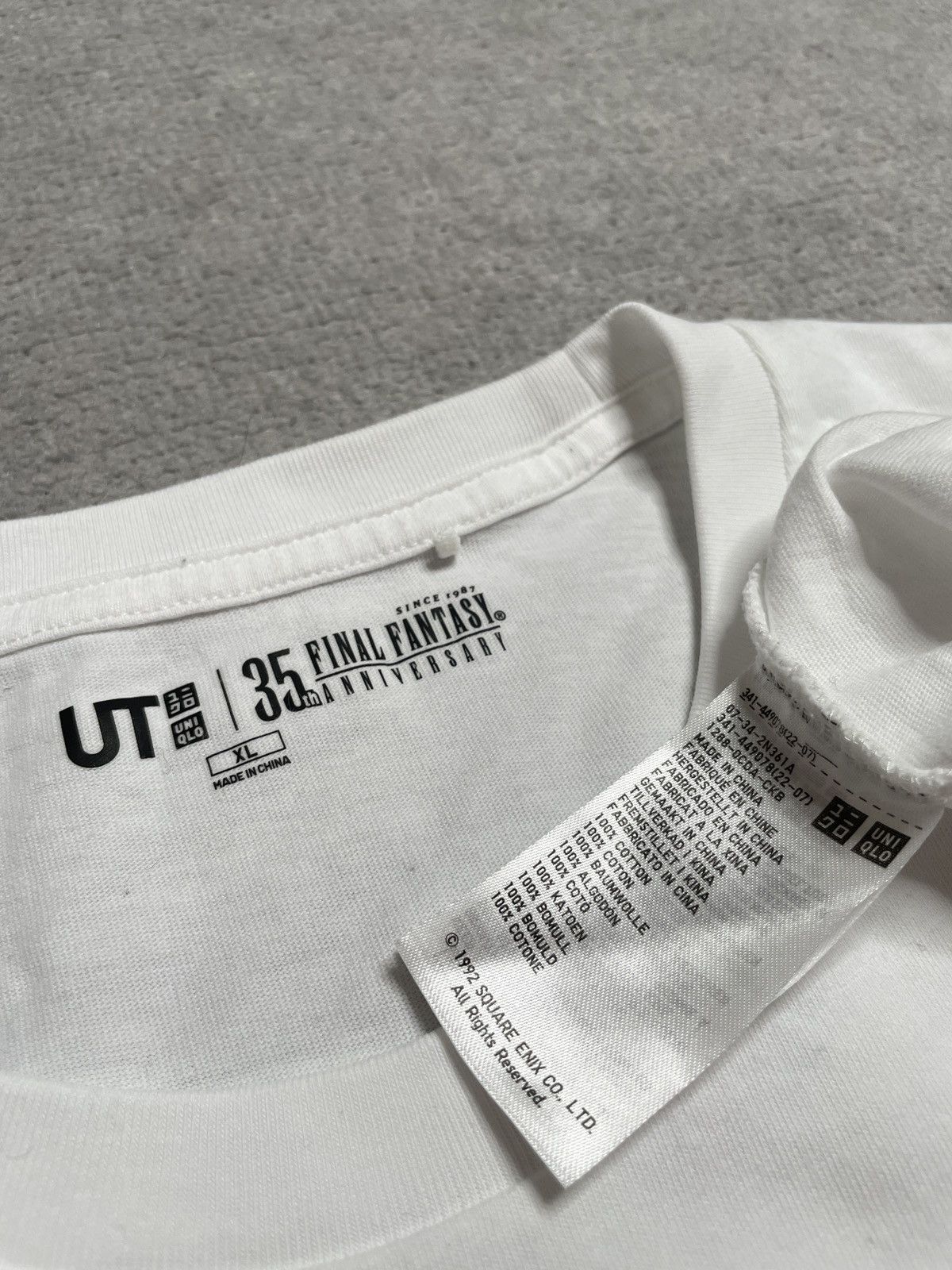 Uniqlo Vintage White T-Shirt Tee Uniqlo Final Fanatasy Anniversary Size US XL / EU 56 / 4 - 5 Thumbnail