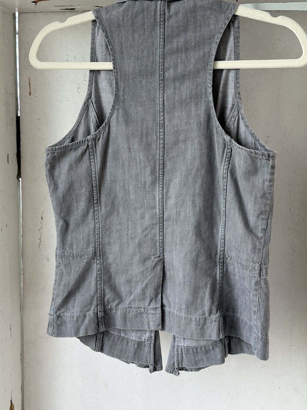 If Six Was Nine Vintage Washed GrayZip Denim Top Size M / US 6-8 / IT 42-44 - 7 Thumbnail