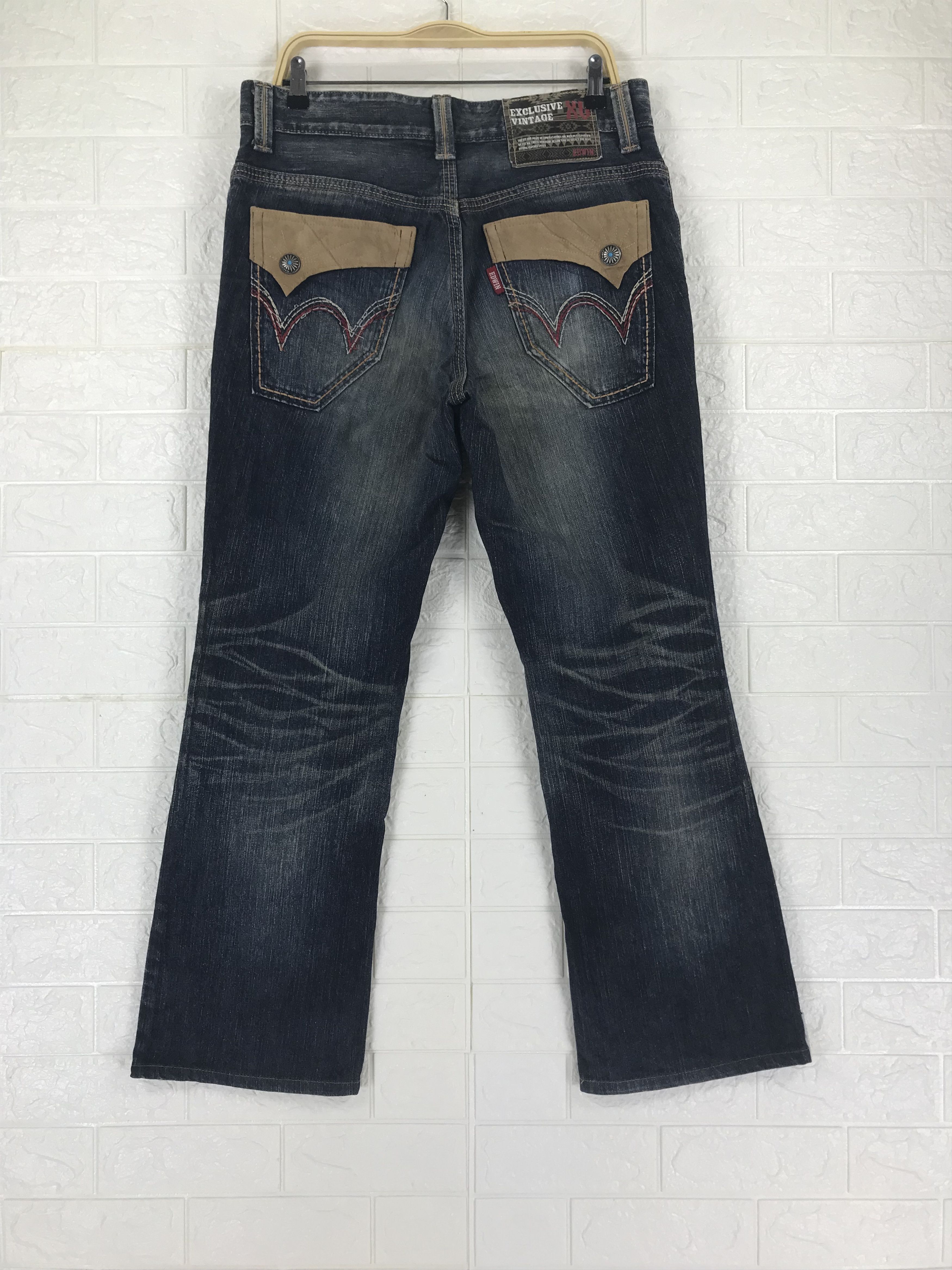 Edwin Vintage Edwin 441 XVS Mud Wash Flare Jeans Distressed Denim Size US 32 / EU 48 - 5 Thumbnail