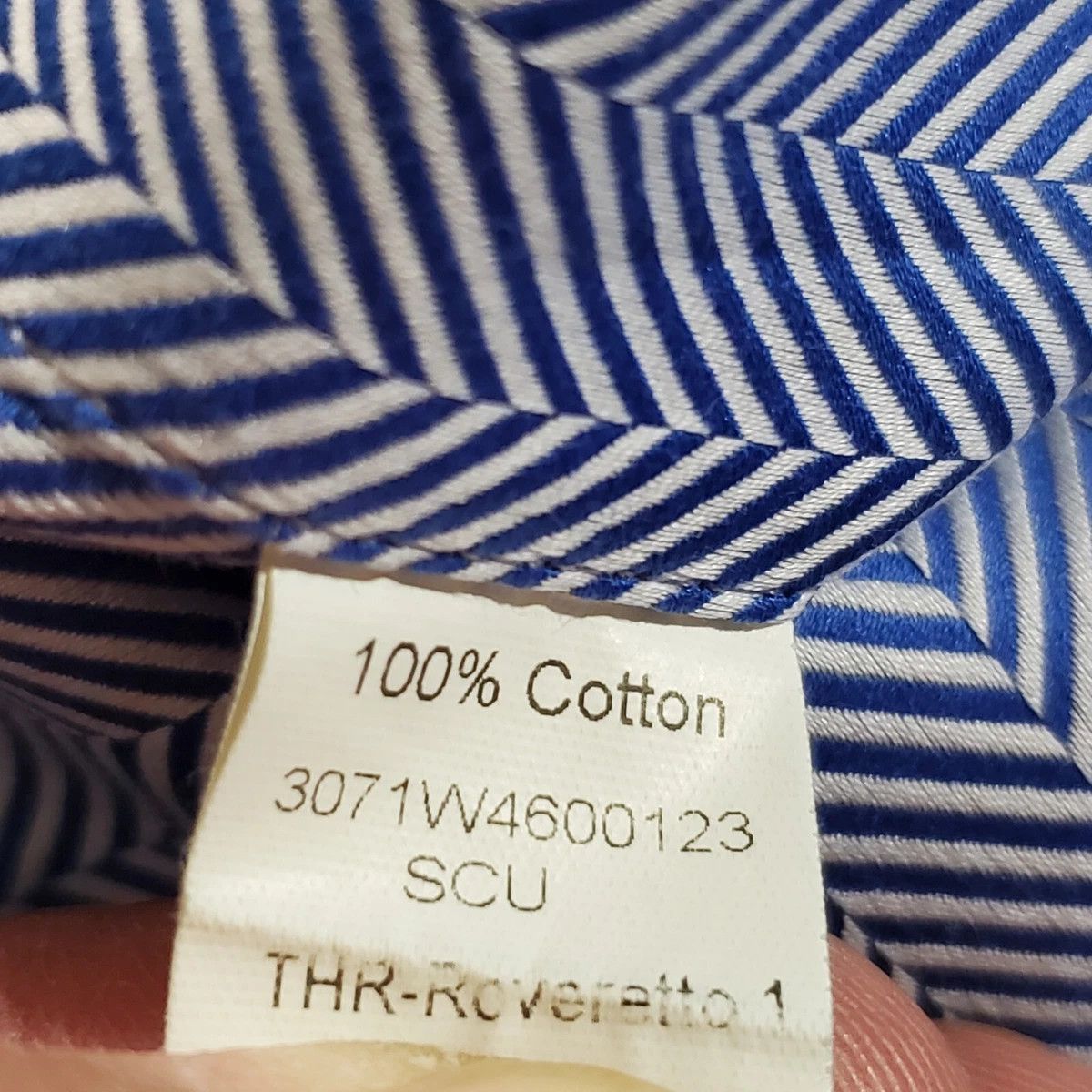 Paul Smith Paul Smith Mens Large Blue White Herringbone LS Dress Shirt Size US L / EU 52-54 / 3 - 15 Thumbnail