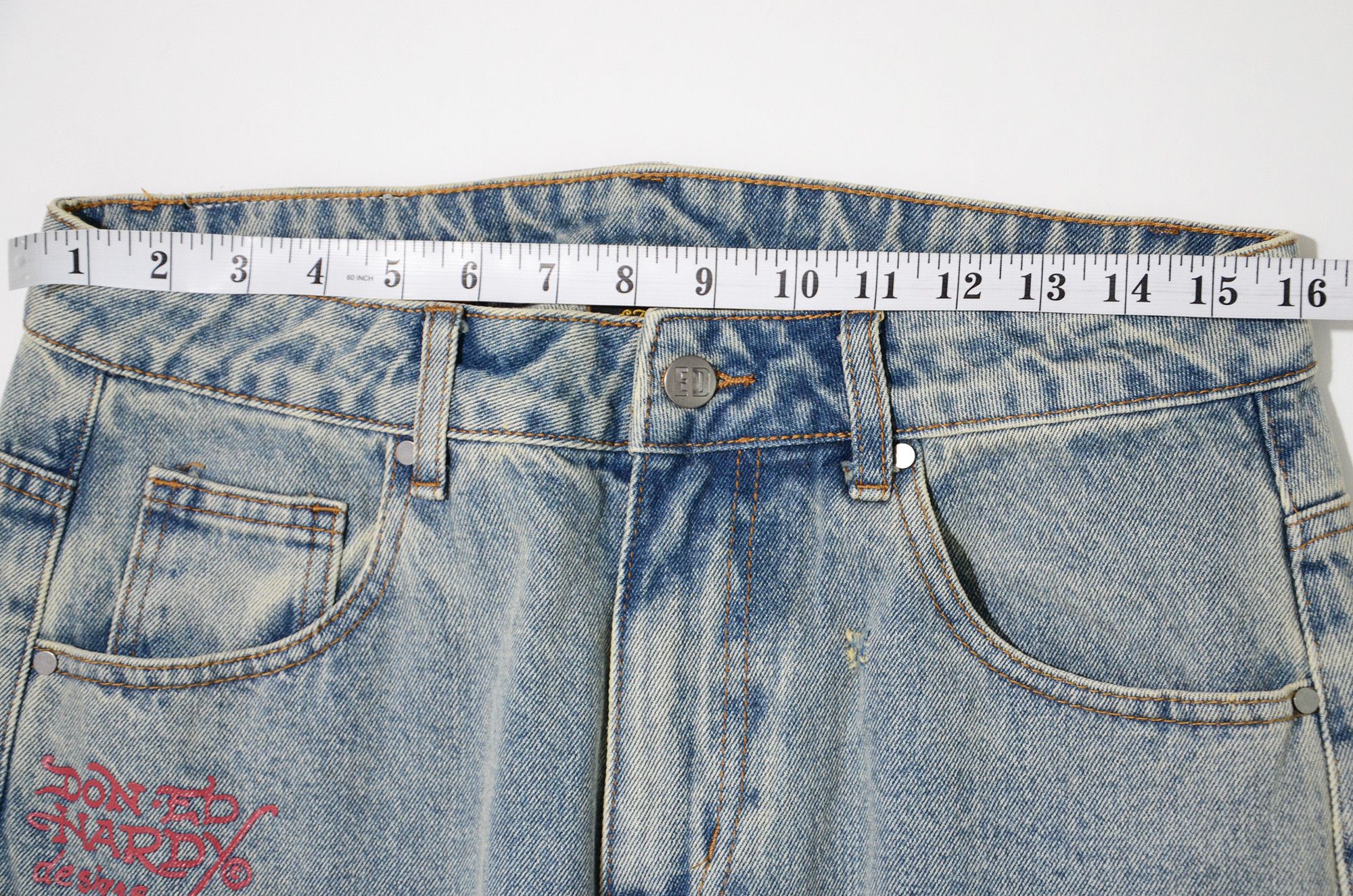 Ed Hardy [Tiny Flaw & Wrong Size Tag] Ed Hardy Jeans Wide Leg Size US 31 - 13 Thumbnail