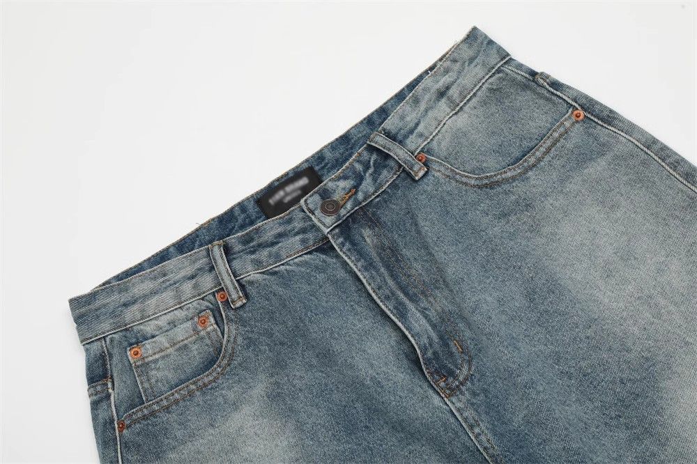 Japanese Brand × Jean Men's loose distressed washed denim wide-leg pants Size US 34 / EU 50 - 4 Thumbnail